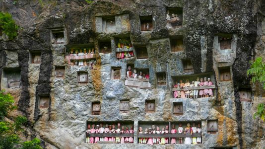 Lemo Burial Site with Dolls in Toraja - Indonesia