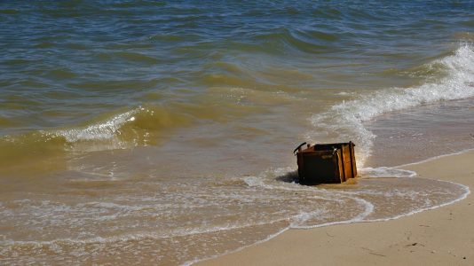 Shipwreck Detritis - Wooden Box on Beach in Noaudhibou - Mauritania