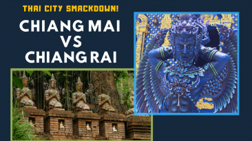 Thai City Smackdown! Chiang Mai vs Chiang Rai Cover image with temple statues.